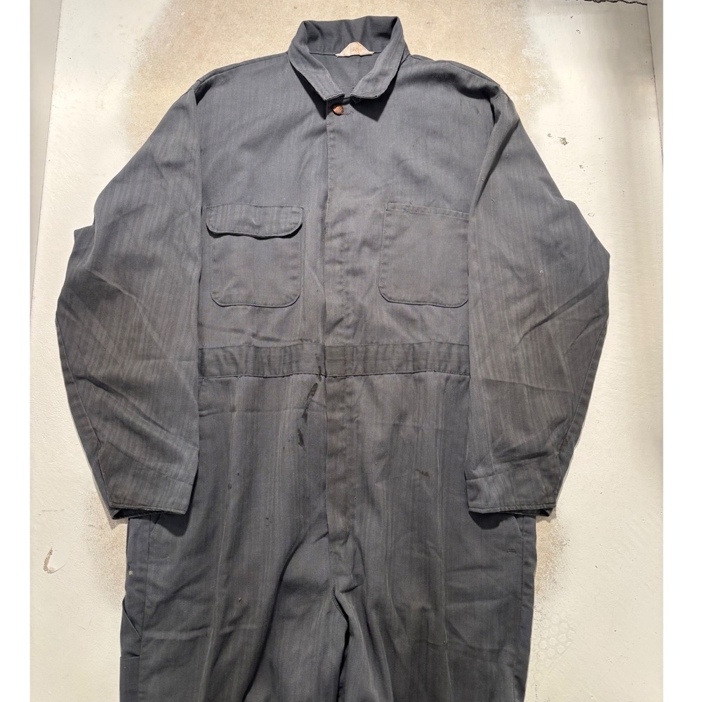 Vintage Big Mac JCPenney Herringbone Coveralls Grey Workwear 44R Mens